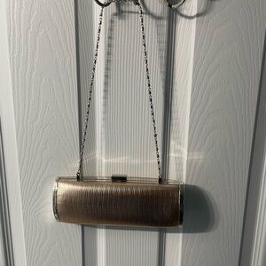 Style & Co. Metallic Rose Gold Clutch with Chain Strap